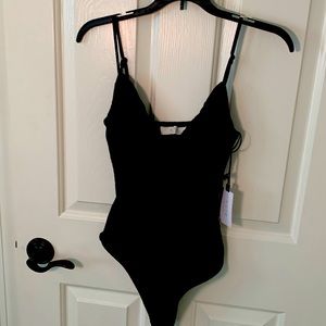 Black low cut bodysuit